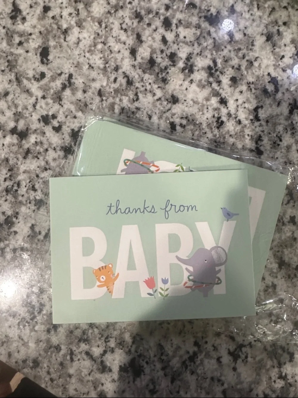 Hallmark Mint Green Baby 'Thanks From Baby' Cards set of 24- blank inside